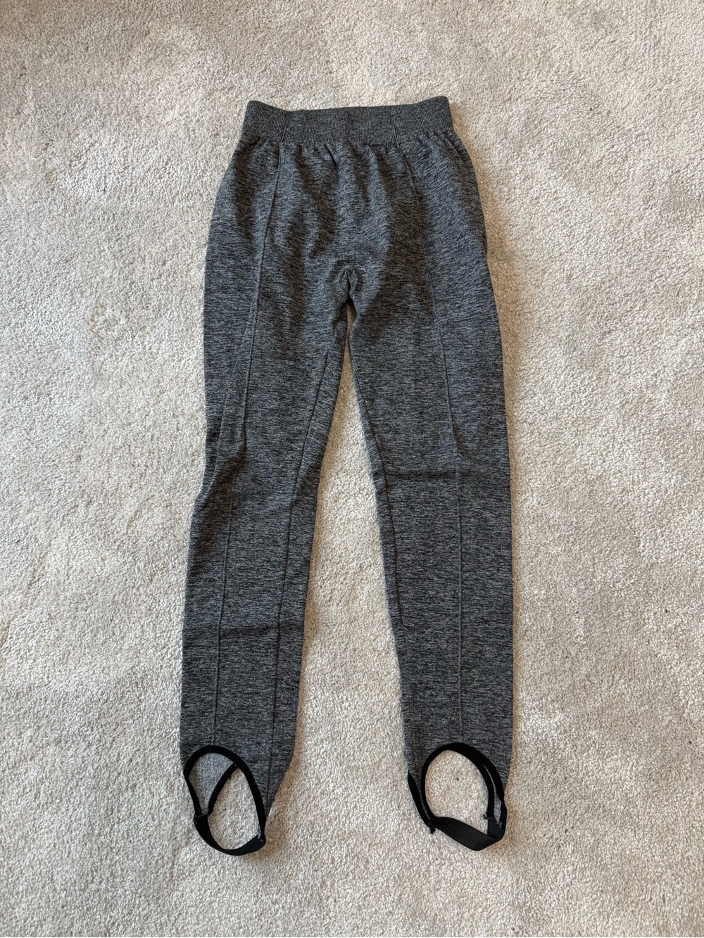 Extra small petite Gray Stirrup Leggings - Stretchy Active Bottoms